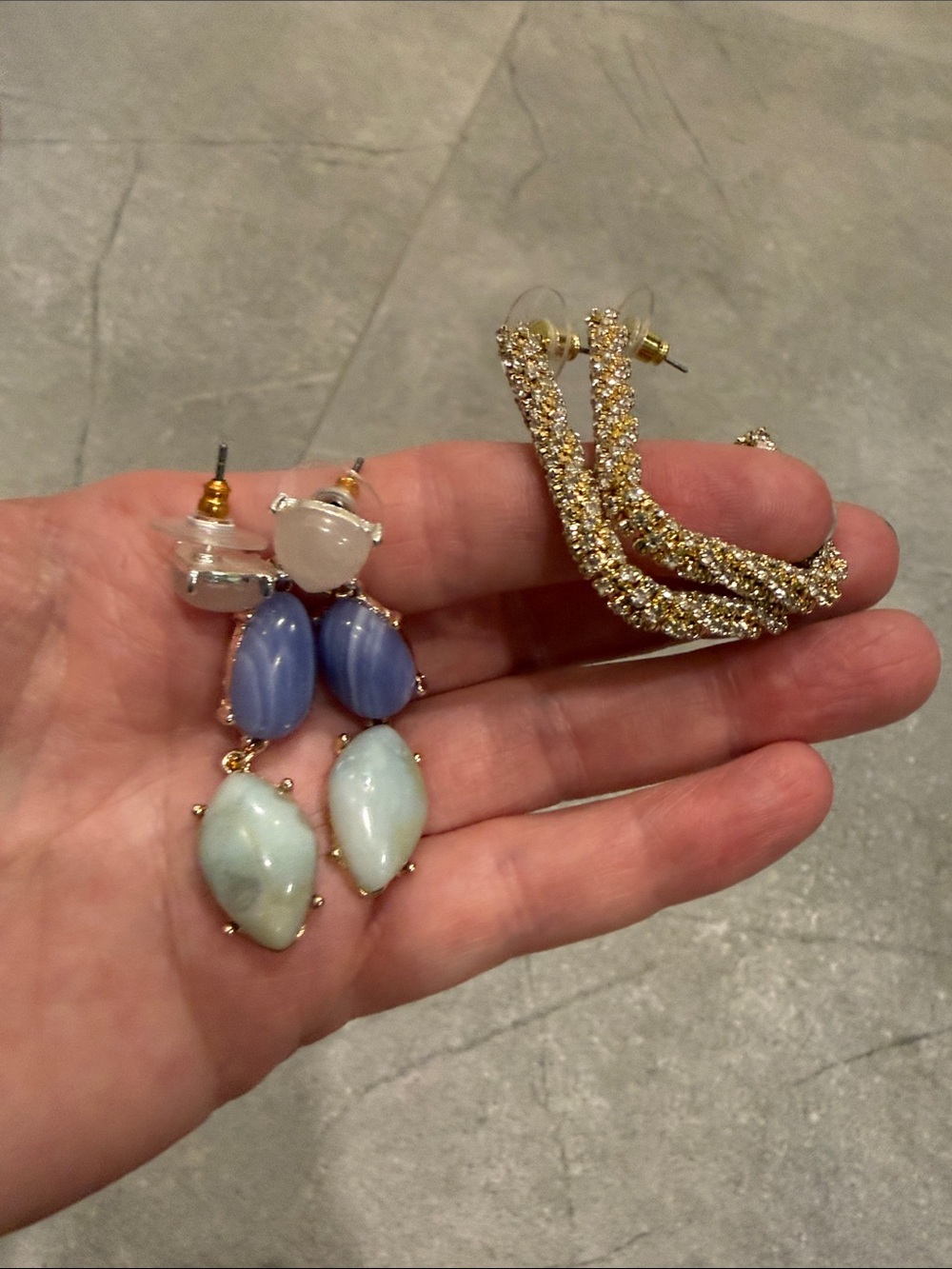Park Lane Tricolor Drop Earrings and Gold Hoop Earrings